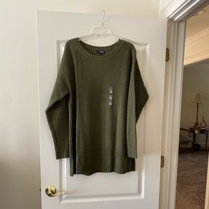 NWT a.n.a Green Waffle Knit Sweater- Size XXL